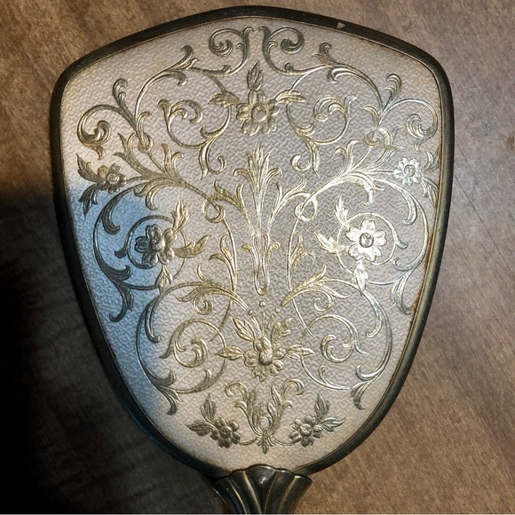 Beautiful Vintage Floral Handheld Mirror! 1950s - 1960s - Picture 3 of 6